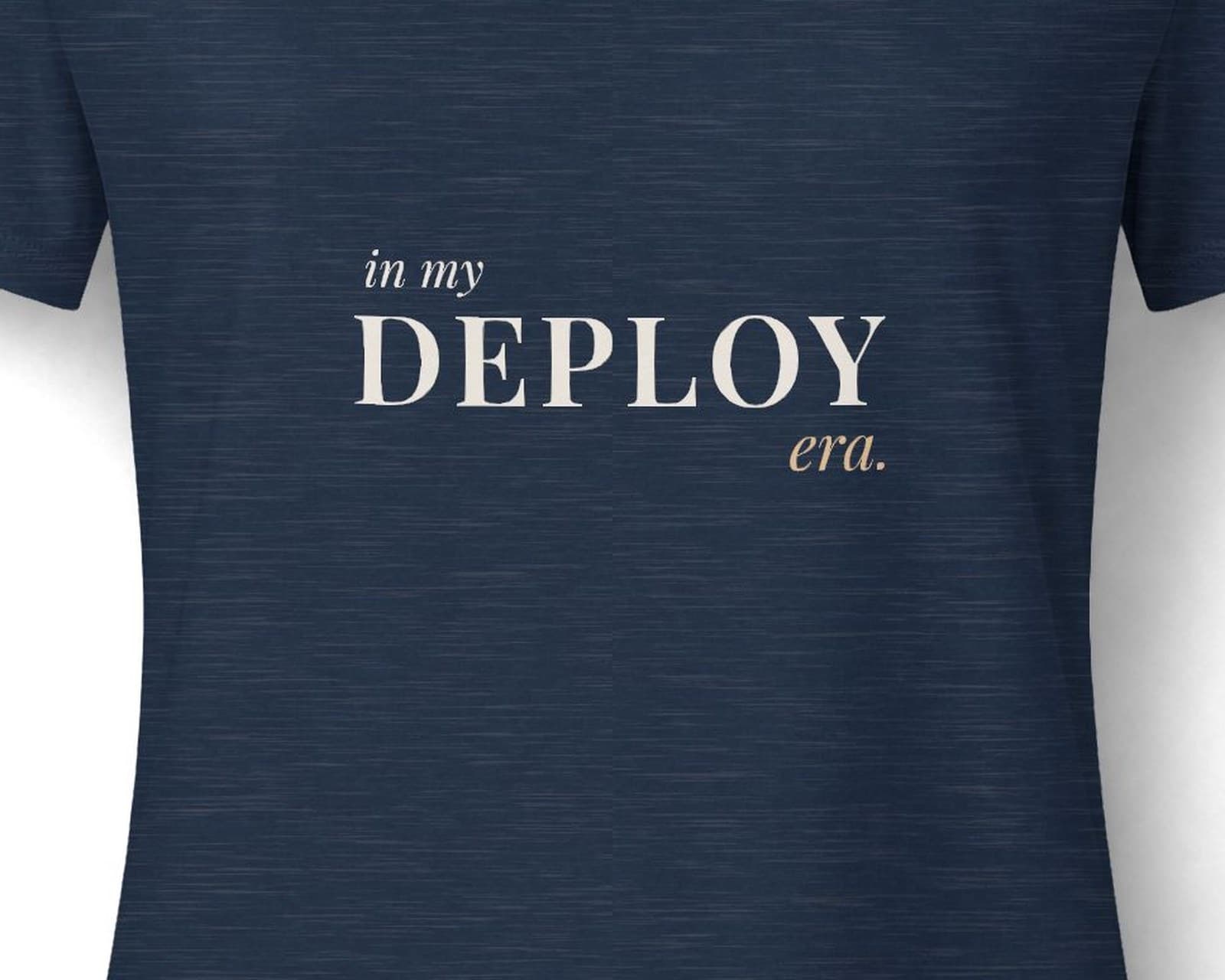 Close up of the chest print on the in my deploy era tee